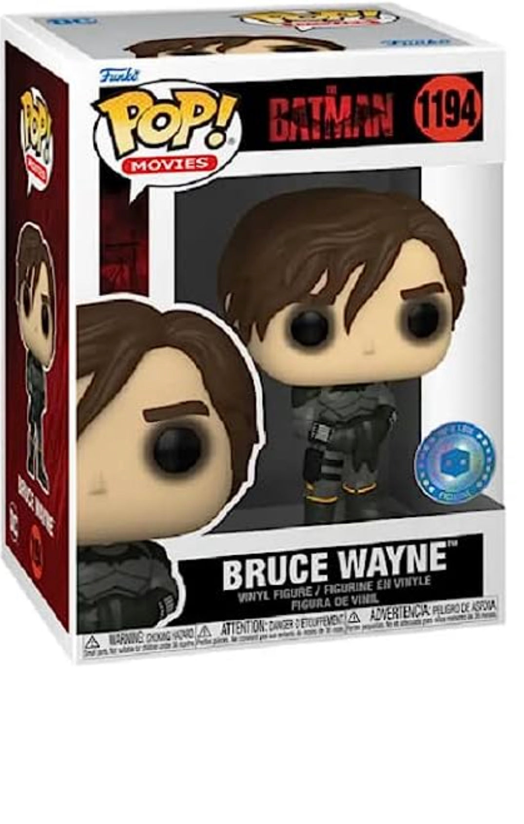 POP! THE BATMAN 1194 BRUCE WAYNE UNMASKED - POP IN A BOX EXCLUSIVE