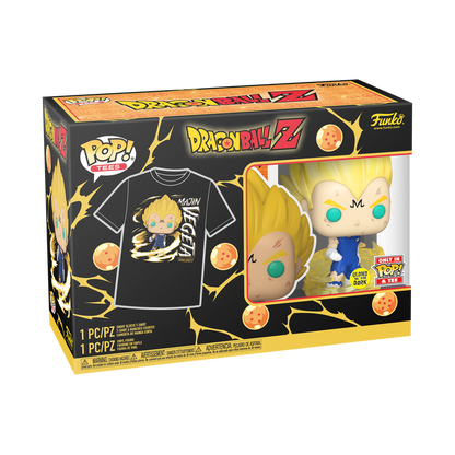 POP! - DRAGON BALL Z #862 MAJIN VEGETA POP AND TEE  GLOW- N -THE -DARK BUNDLE 2XL