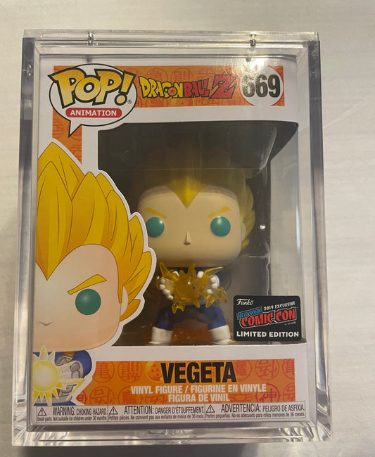 POP! DRAGONBALL Z GRAIL #669 VEGETA (2019 NYCC CON STICKER )