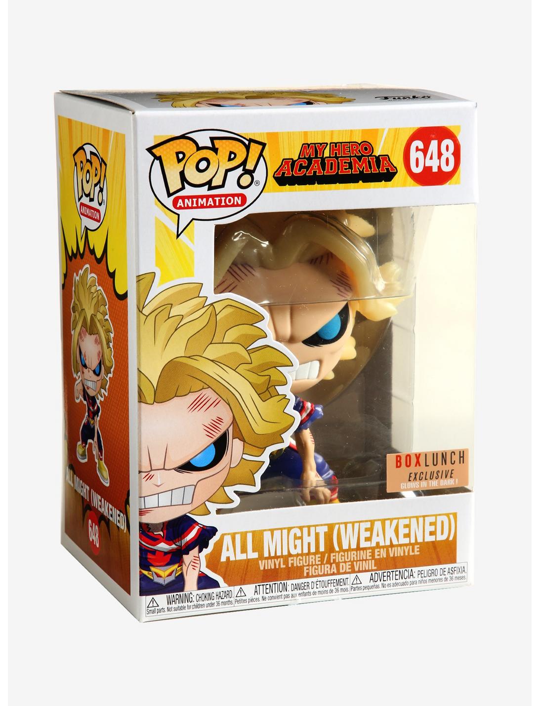 POP! MY HERO ACADEMIA -ALL MIGHT 648 (WEAKENED) BOXLUNCH GLOW-IN-THE-DARK EXCLUSIVE