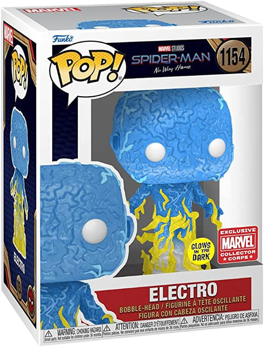 POP! Spider-Man: No Way Home Glow-in-The-Dark Electro Marvel Collector Corps Exclusive !!!