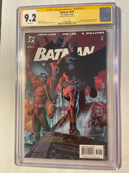 cgc graded 9.2 white pages batman #619 (signed by Jim Lee ) at nycc 22