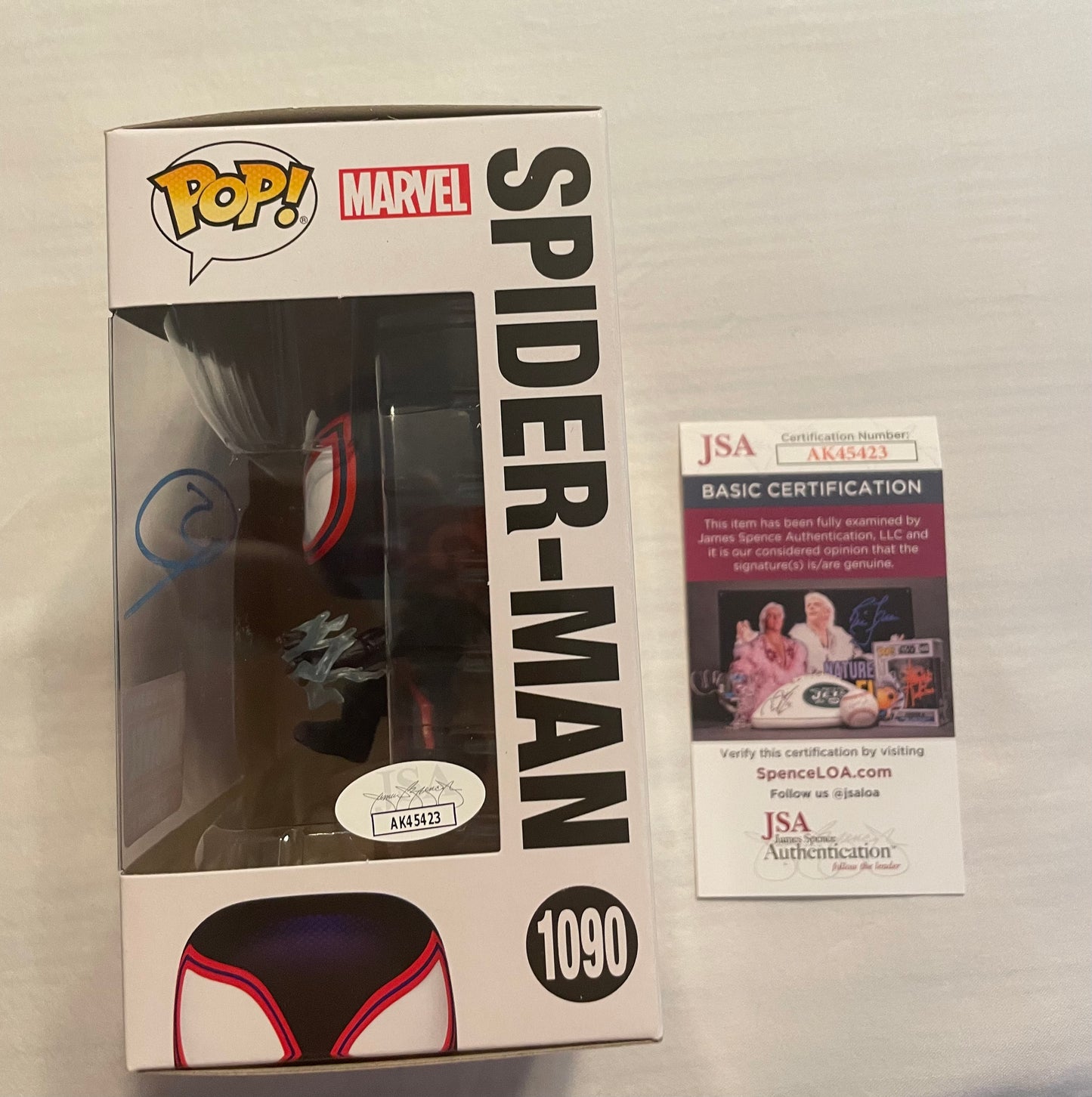 Autographed miles morales 1090 funko pop by Shameik Moore authenticated by jsa