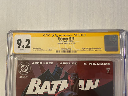 cgc graded 9.2 white pages batman #619 (signed by Jim Lee ) at nycc 22