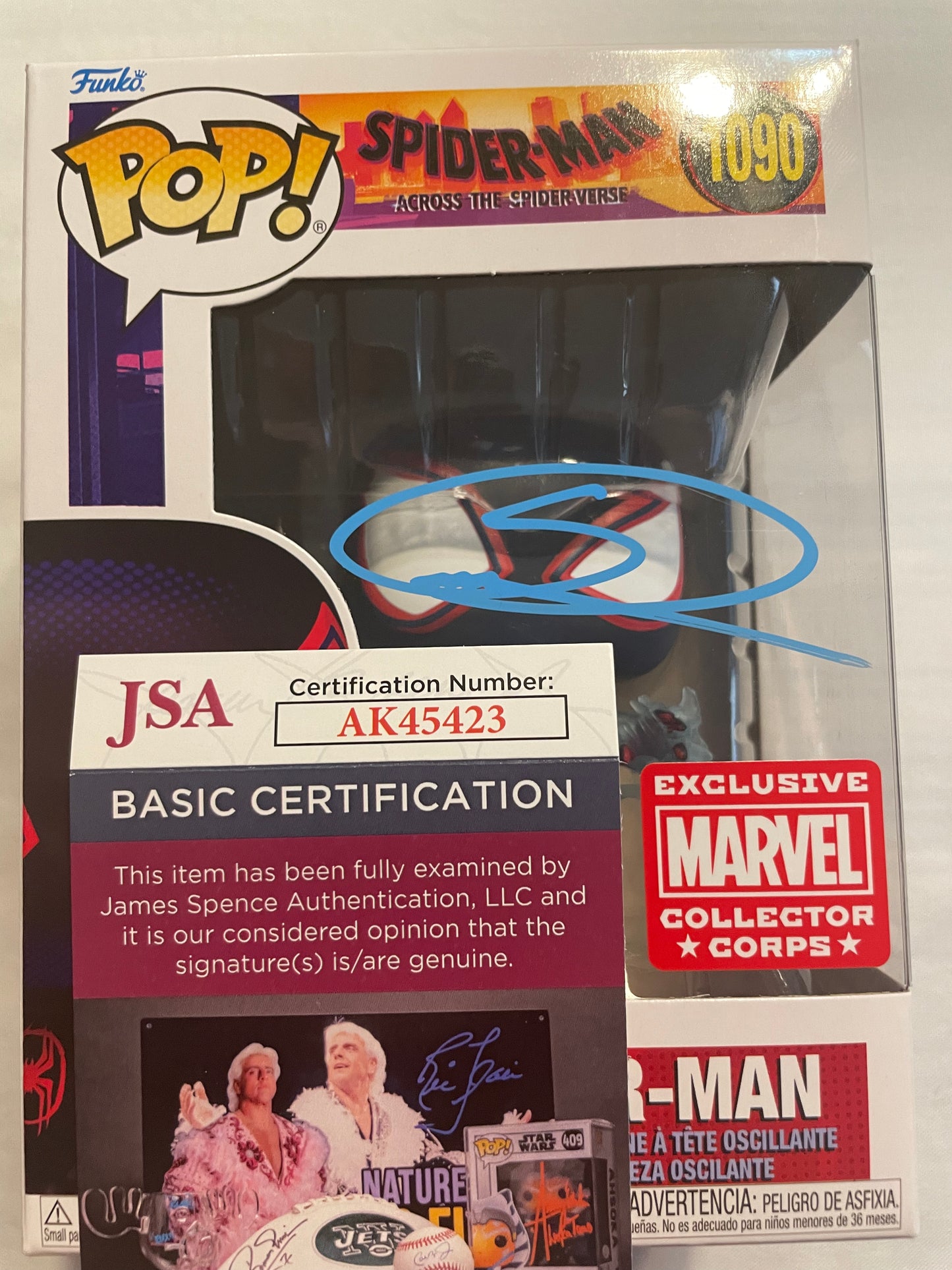 Autographed miles morales 1090 funko pop by Shameik Moore authenticated by jsa