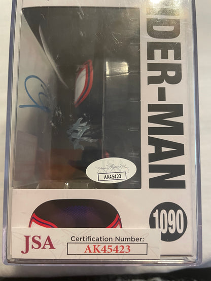 Autographed miles morales 1090 funko pop by Shameik Moore authenticated by jsa