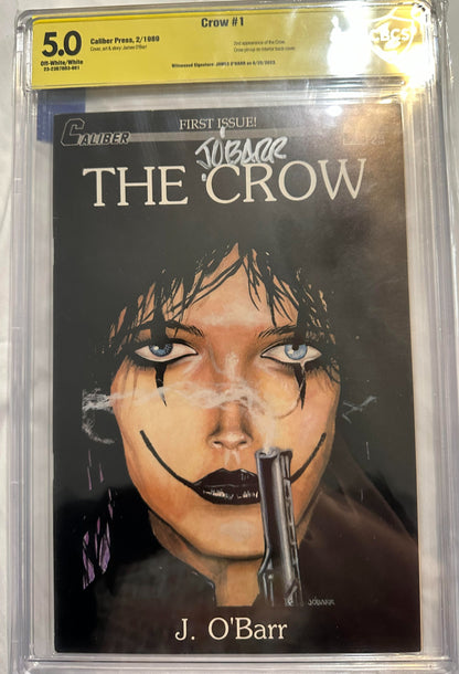 GRAIL COMICS -THE CROW FIRST PRINT AUTOGRAPHED  BY JAMES O'BARR (CBCS GRADED)